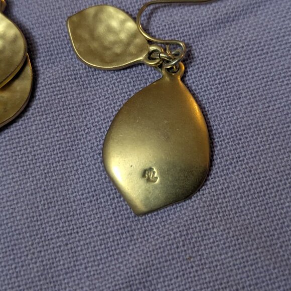 Vintage Ralph Lauren Gold-tone Dangly Earrings - Picture 3 of 4